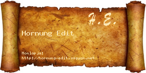 Hornung Edit névjegykártya
