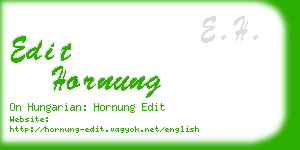 edit hornung business card
